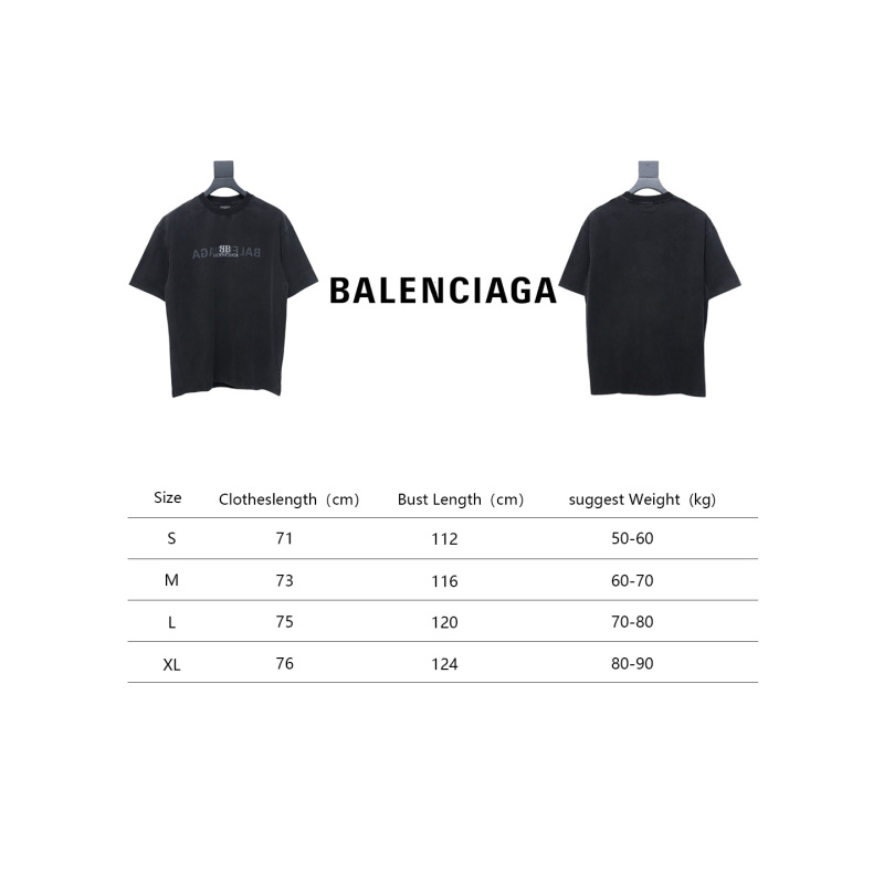 Balenciaga 25ss Reverse Letter Double B T-shirt