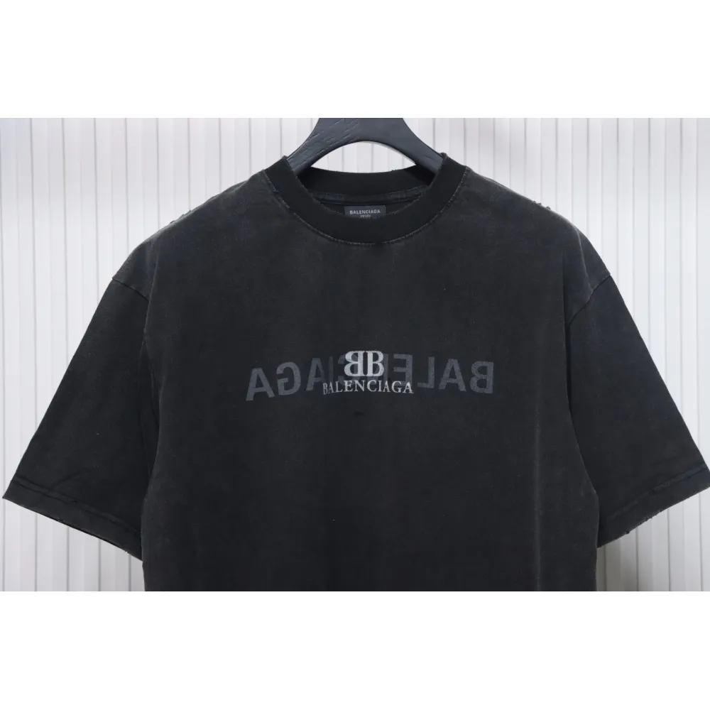 Balenciaga 25ss Reverse Letter Double B T-shirt