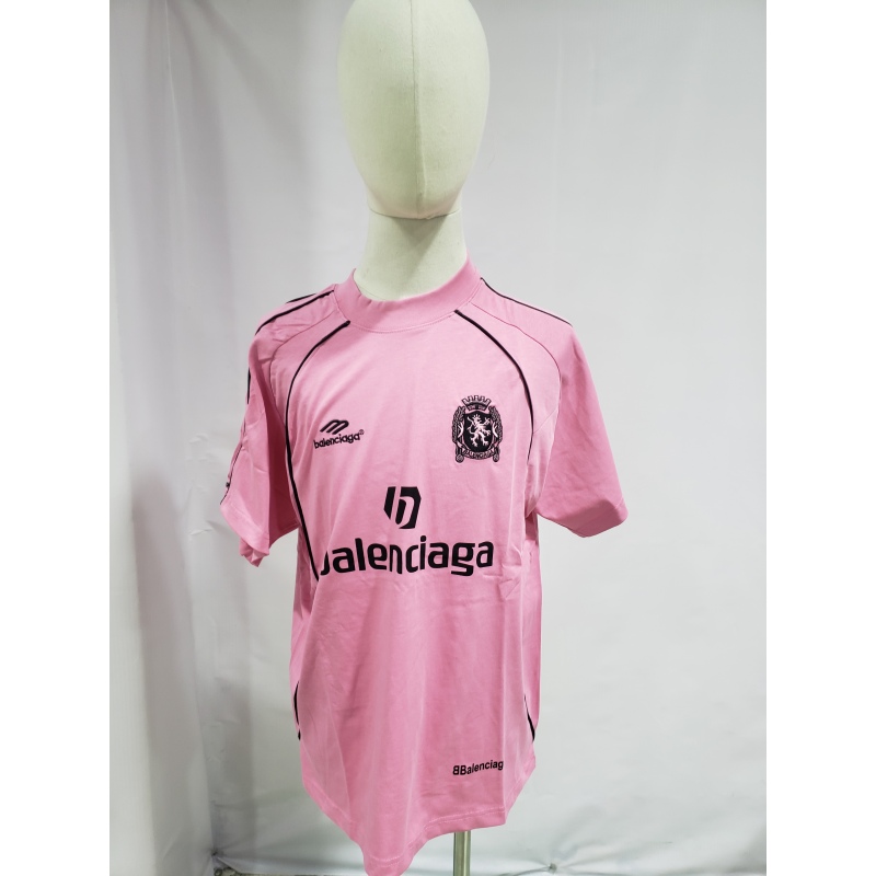 Balenciaga Miami Soccer T-Shirt Oversized Pink/Black