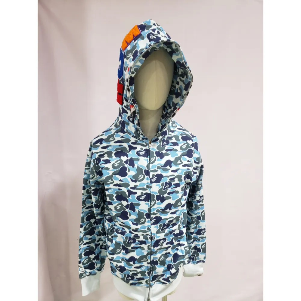 BAPE ABC Camo Shark Zip Hoodie Blue 1J70-314-001