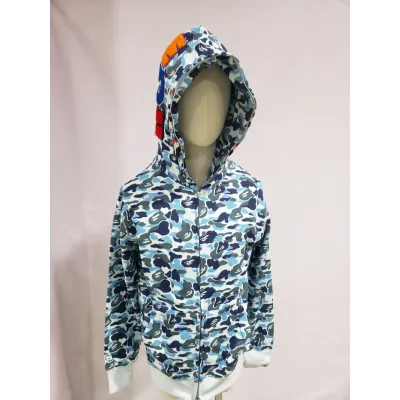 BAPE ABC Camo Shark Zip Hoodie Blue 1J70-314-001 02