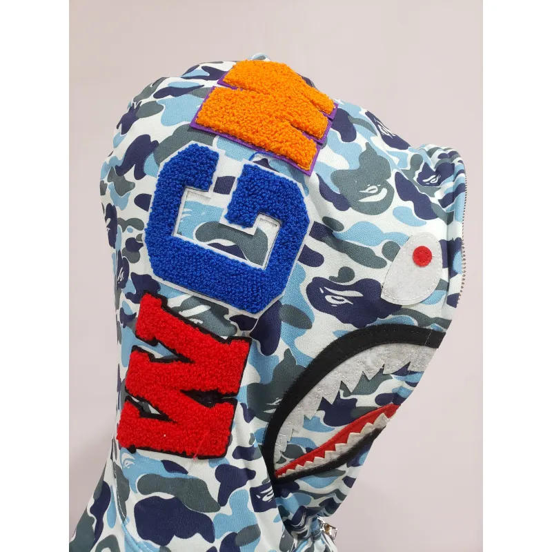 BAPE ABC Camo Shark Zip Hoodie Blue 1J70-314-001