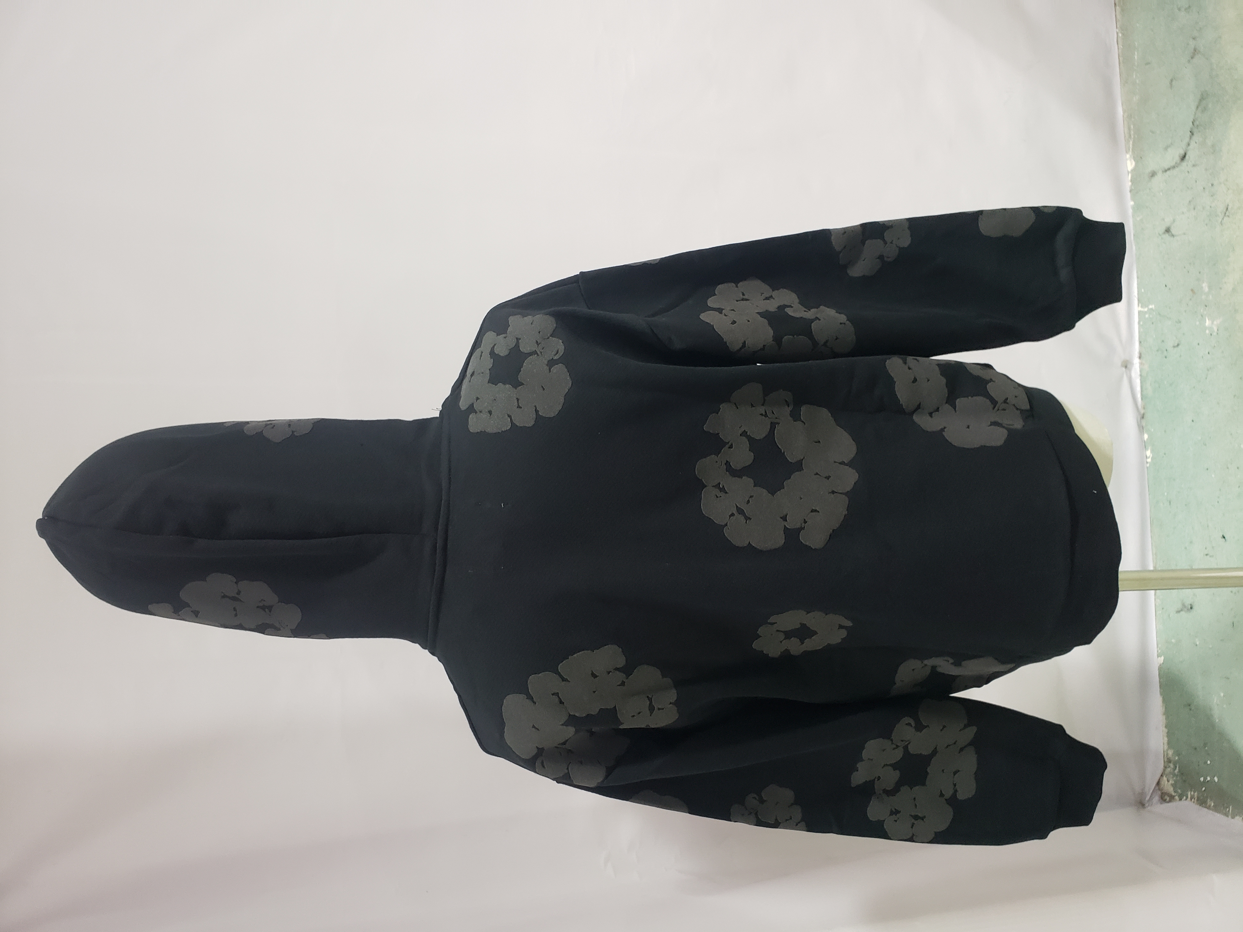 Denim Tears Cotton Wreath Hoodie Black Monochrome