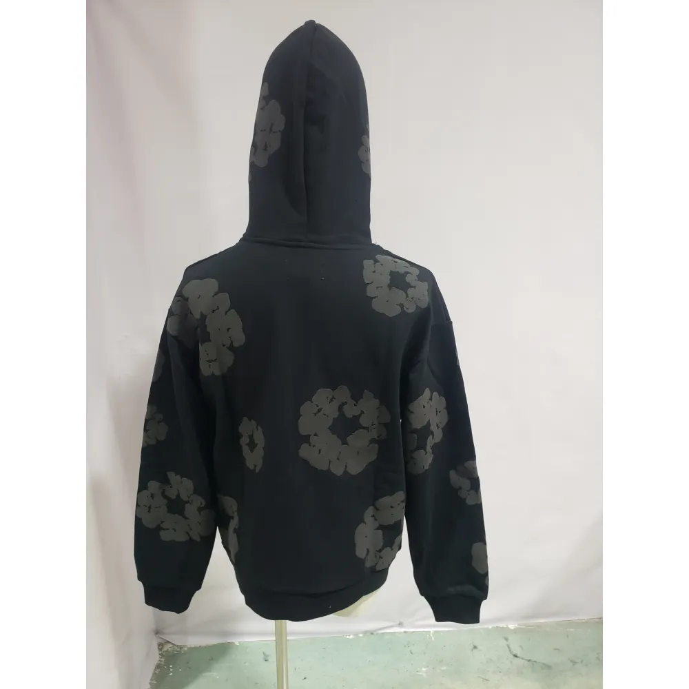 Denim Tears Cotton Wreath Hoodie Black Monochrome