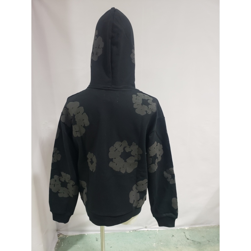 Denim Tears Cotton Wreath Hoodie Black Monochrome
