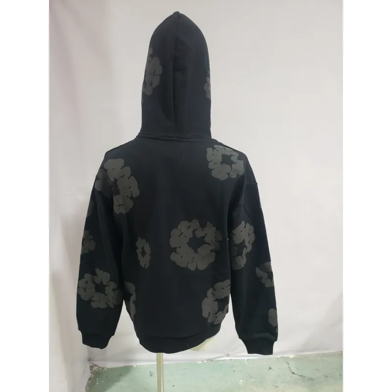 Denim Tears Cotton Wreath Hoodie Black Monochrome