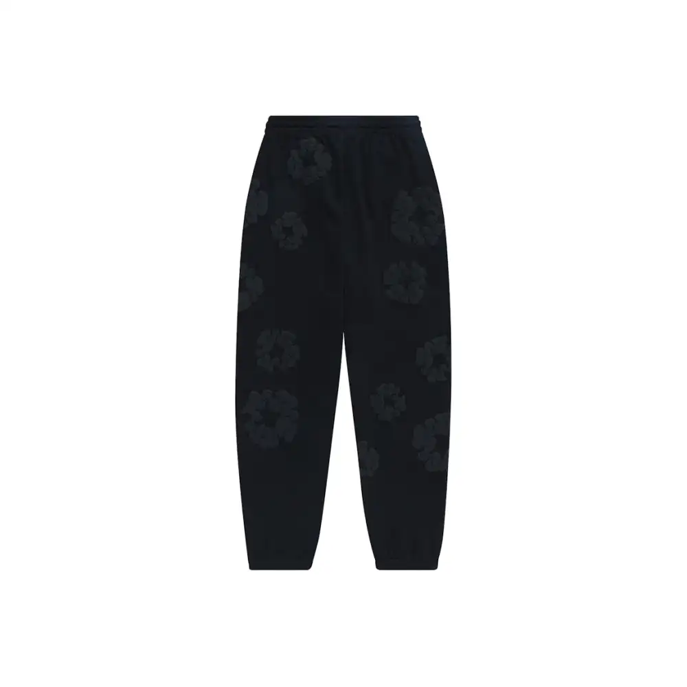 Denim Tears Cotton Wreath Sweatpants Black Monochrome EG SS24