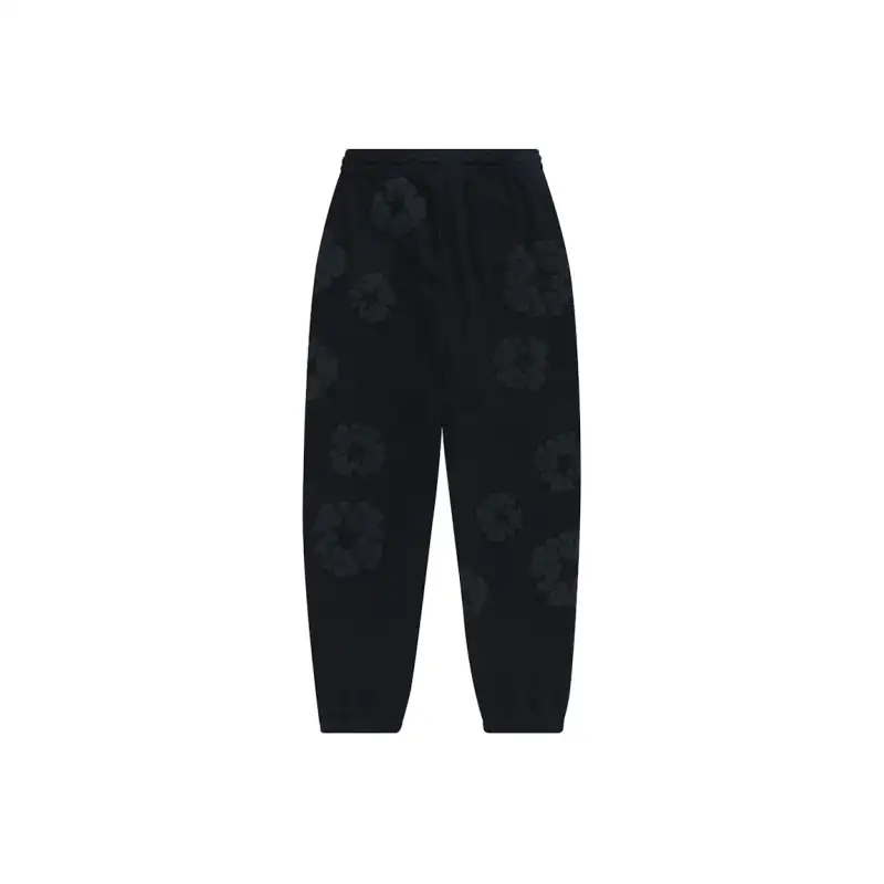 Denim Tears Cotton Wreath Sweatpants Black Monochrome EG SS24