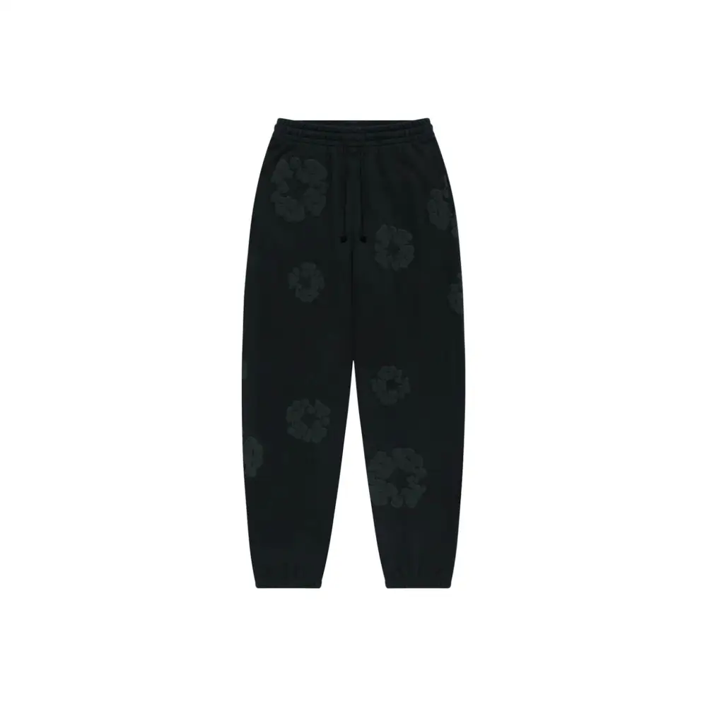 Denim Tears Cotton Wreath Sweatpants Black Monochrome EG SS24