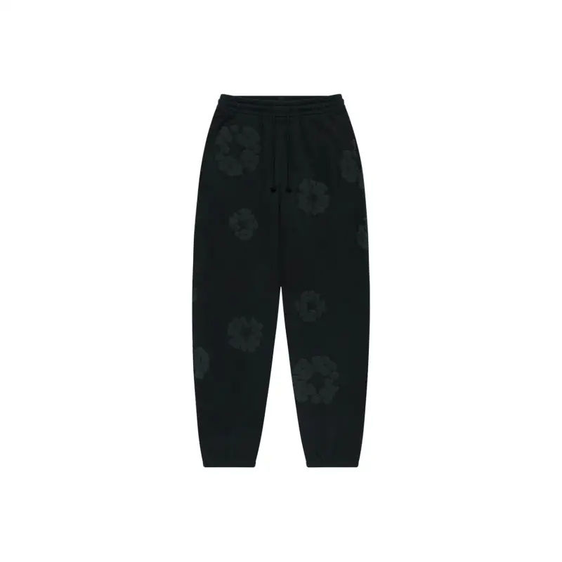 Denim Tears Cotton Wreath Sweatpants Black Monochrome EG SS24