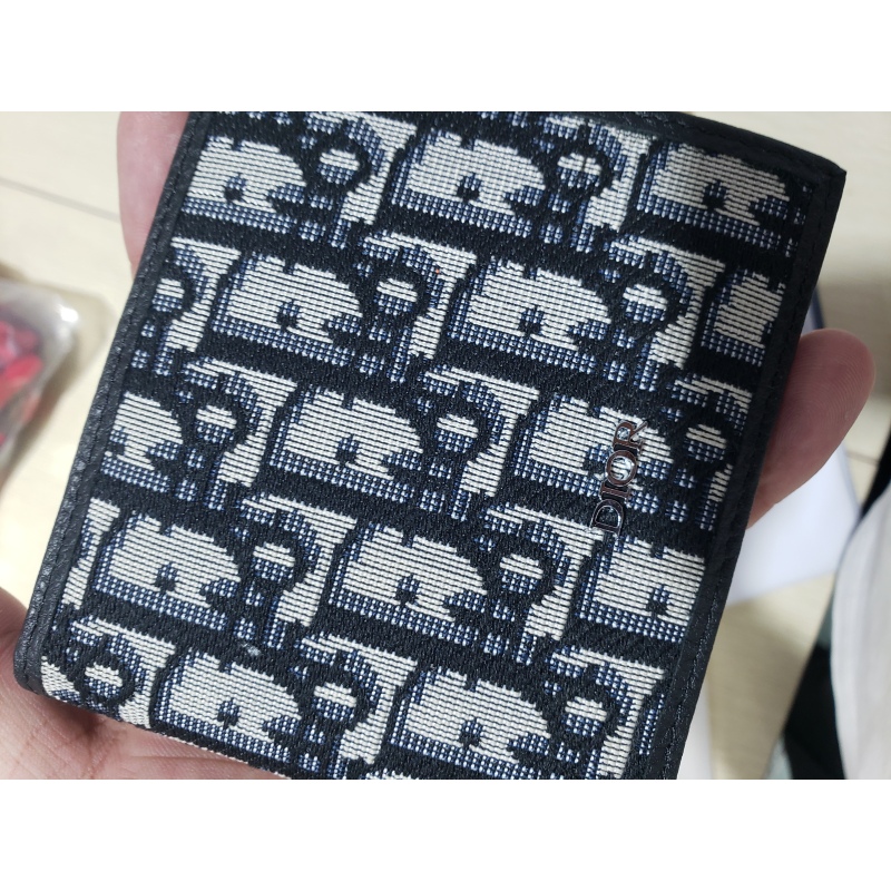 Dior Compact Wallet Beige And Black Dior Oblique Jacquard 2OBBC027YSE_H05E