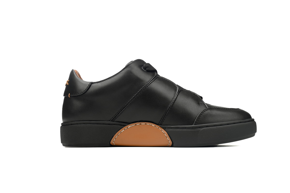 Zegna Tiziano Leather Low-top Sneakers In Black