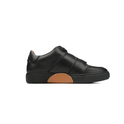 Zegna Tiziano Leather Low-top Sneakers In Black 02