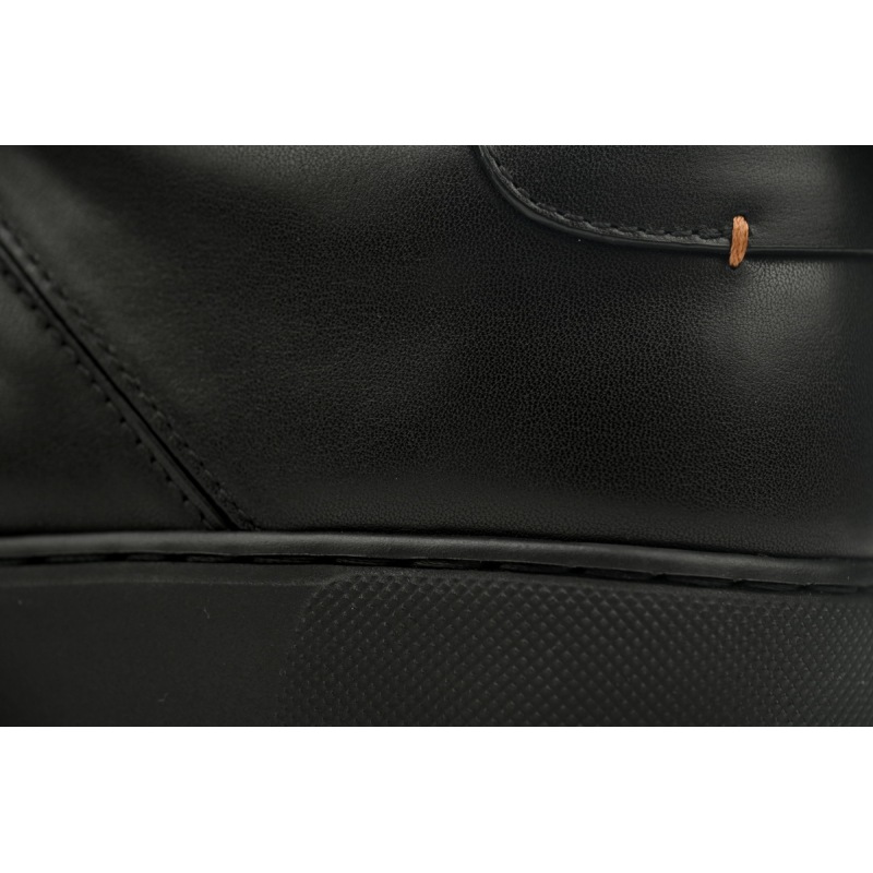 Zegna Tiziano Leather Low-top Sneakers In Black