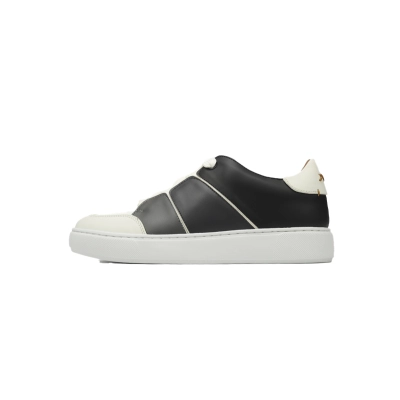 Zegna Tiziano Leather Low-top Sneakers In White Black 01
