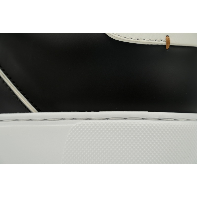 Zegna Tiziano Leather Low-top Sneakers In White Black