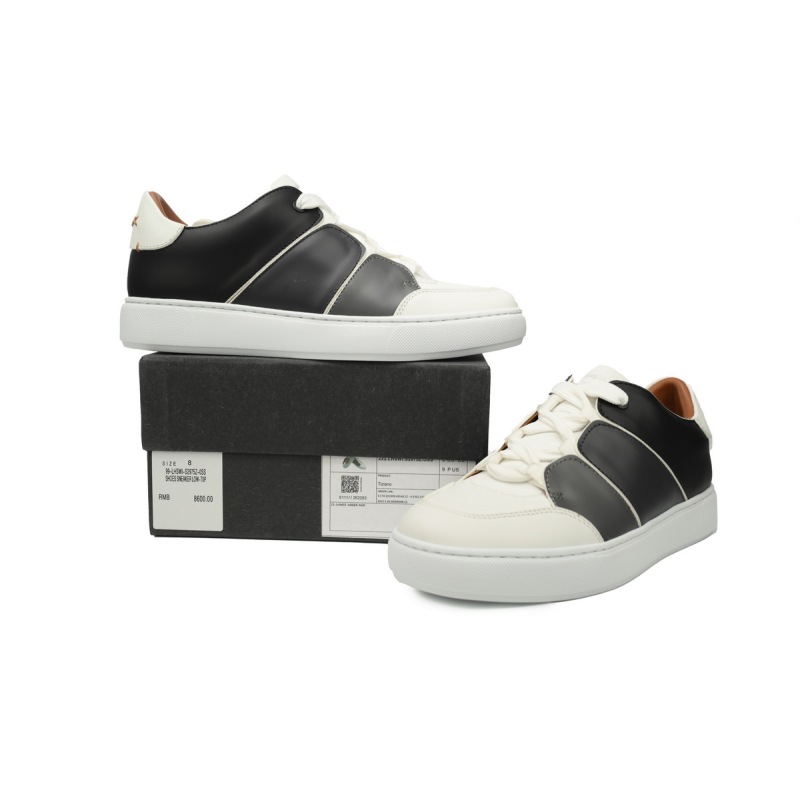 Zegna Tiziano Leather Low-top Sneakers In White Black