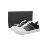 Zegna Tiziano Leather Low-top Sneakers In White Black