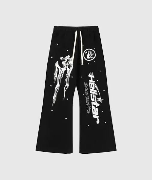 Hellstar Studios Racer Flare Black Sweatpants