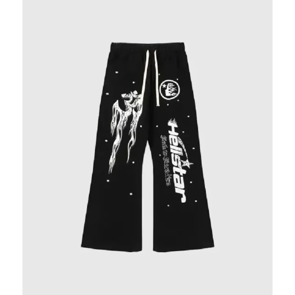 Hellstar Studios Racer Flare Black Sweatpants