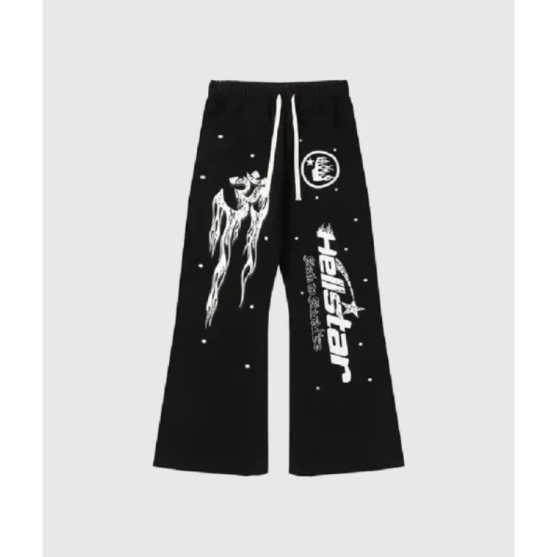 Hellstar Studios Racer Flare Black Sweatpants