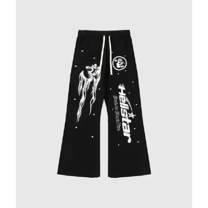 Hellstar Studios Racer Flare Black Sweatpants