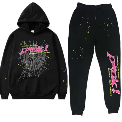 Sp5der black tracksuit suit 01