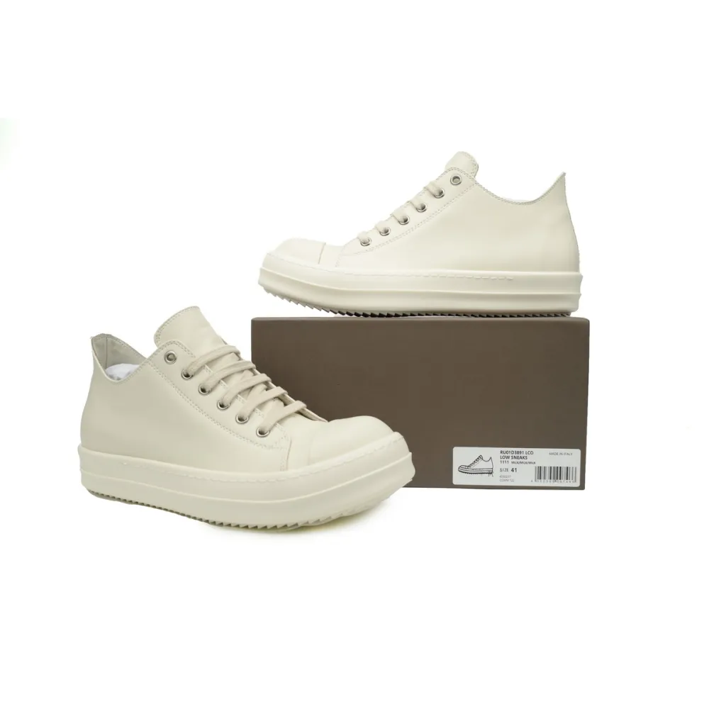 Rick Owens Watermelon Head Low-Top All White