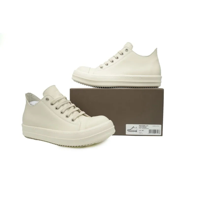 Rick Owens Watermelon Head Low-Top All White
