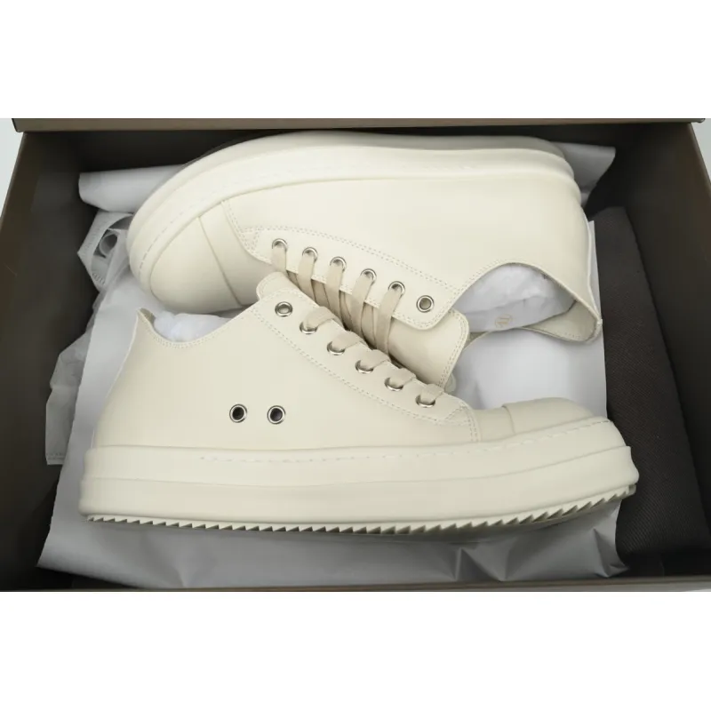 Rick Owens Watermelon Head Low-Top All White