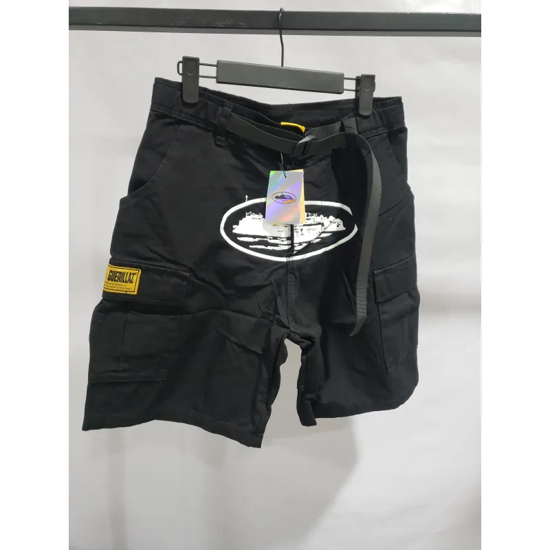 Corteiz Alcatraz Cargo Shorts Black