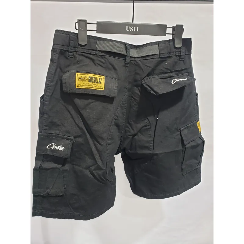 Corteiz Alcatraz Cargo Shorts Black
