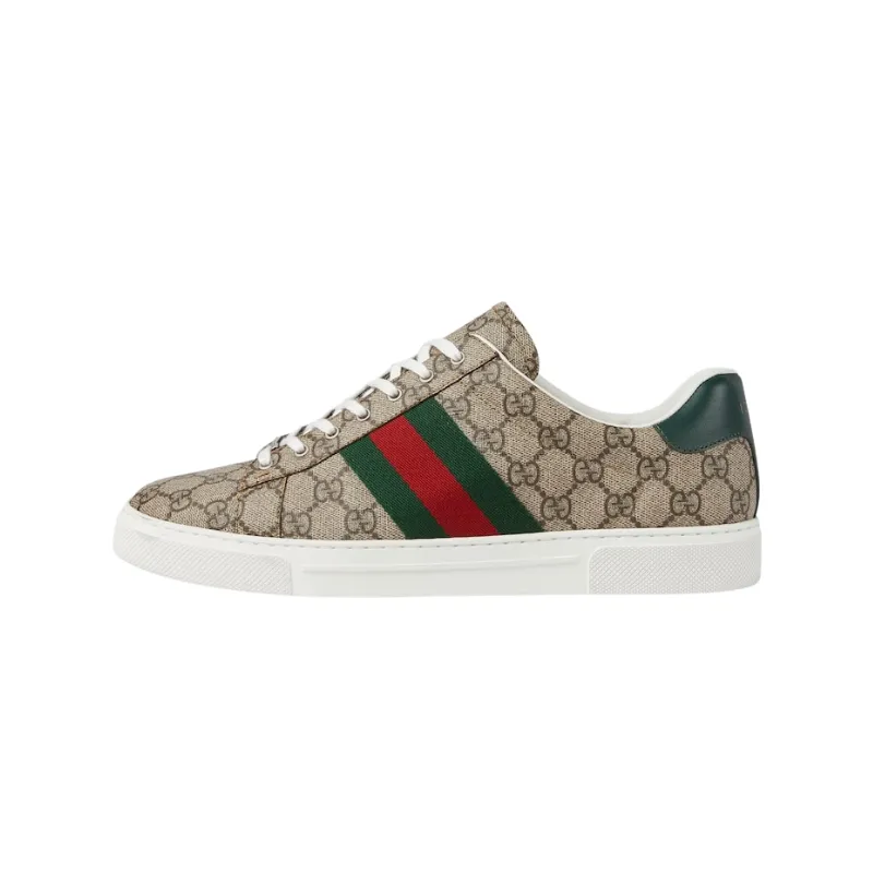 Gucci Ace sneaker with Web Beige And Ebony GG Supreme 760775 FACMZ 9746