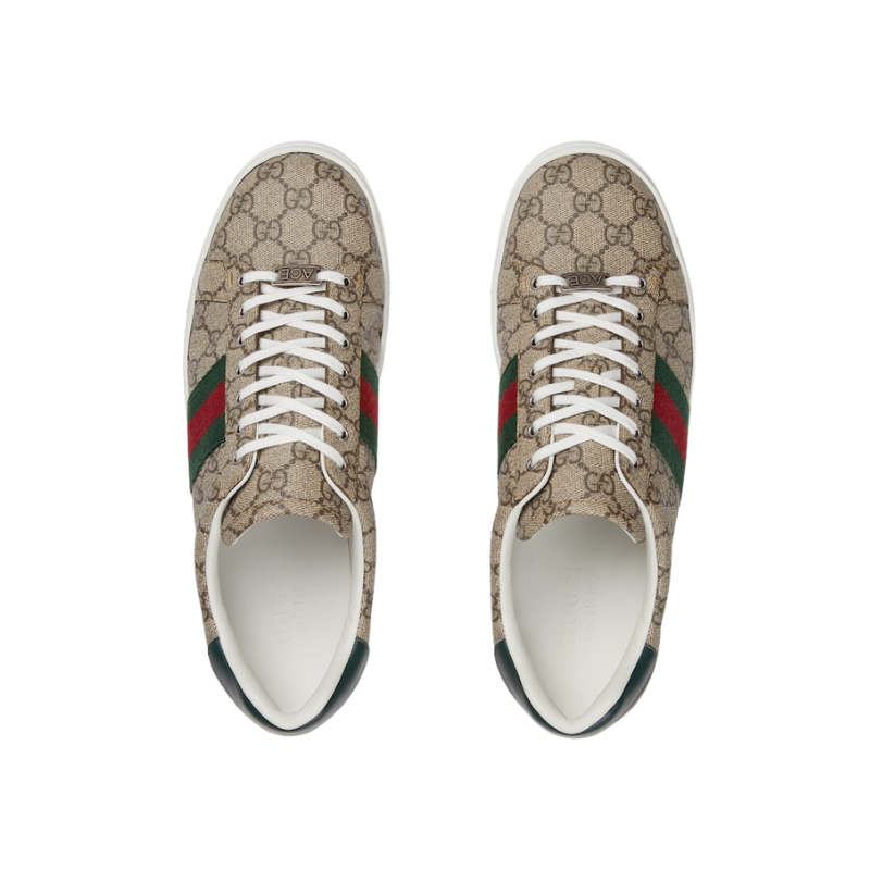 Gucci Ace sneaker with Web Beige And Ebony GG Supreme 760775 FACMZ 9746