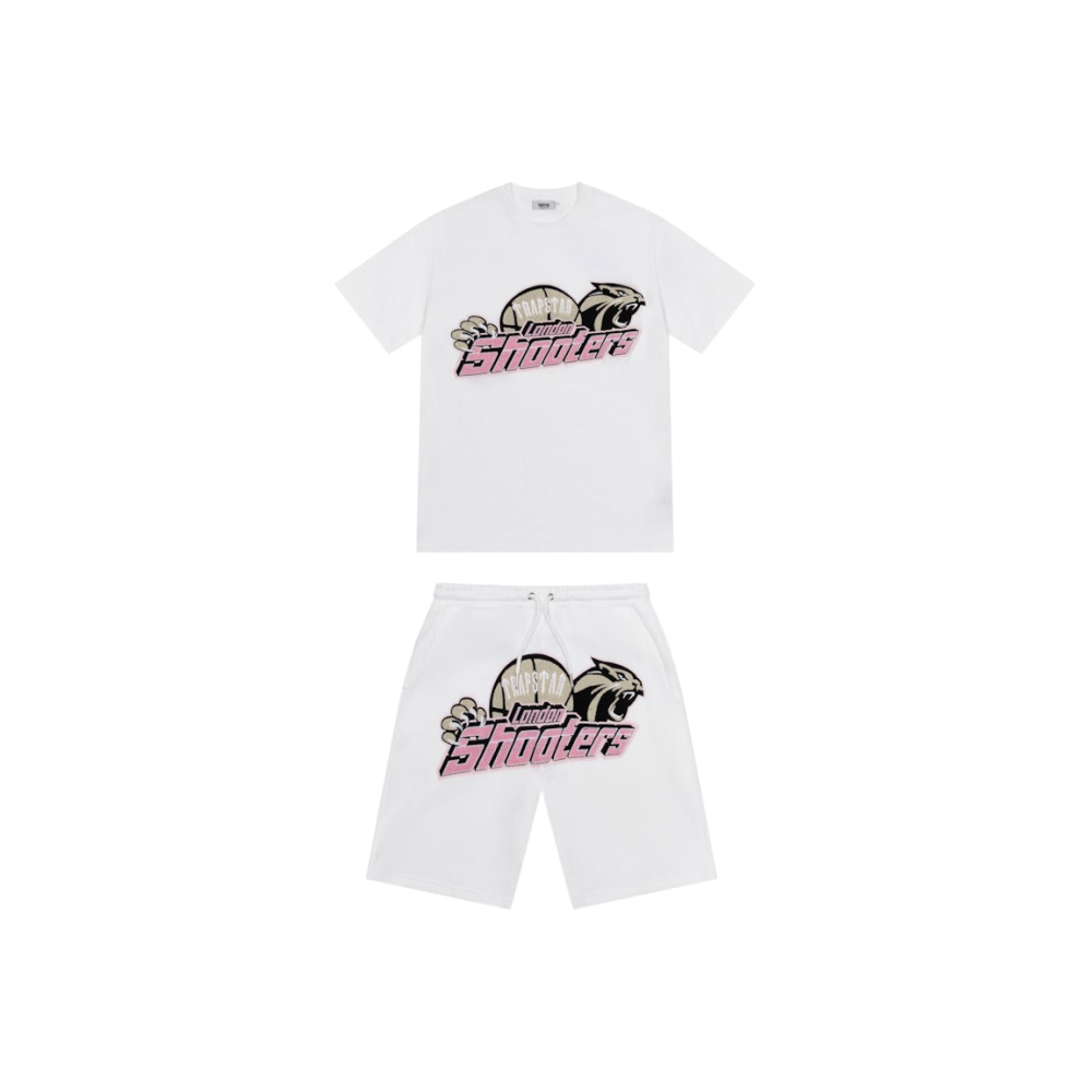 Trapstar Shooters Chenille Short Set White/Pink