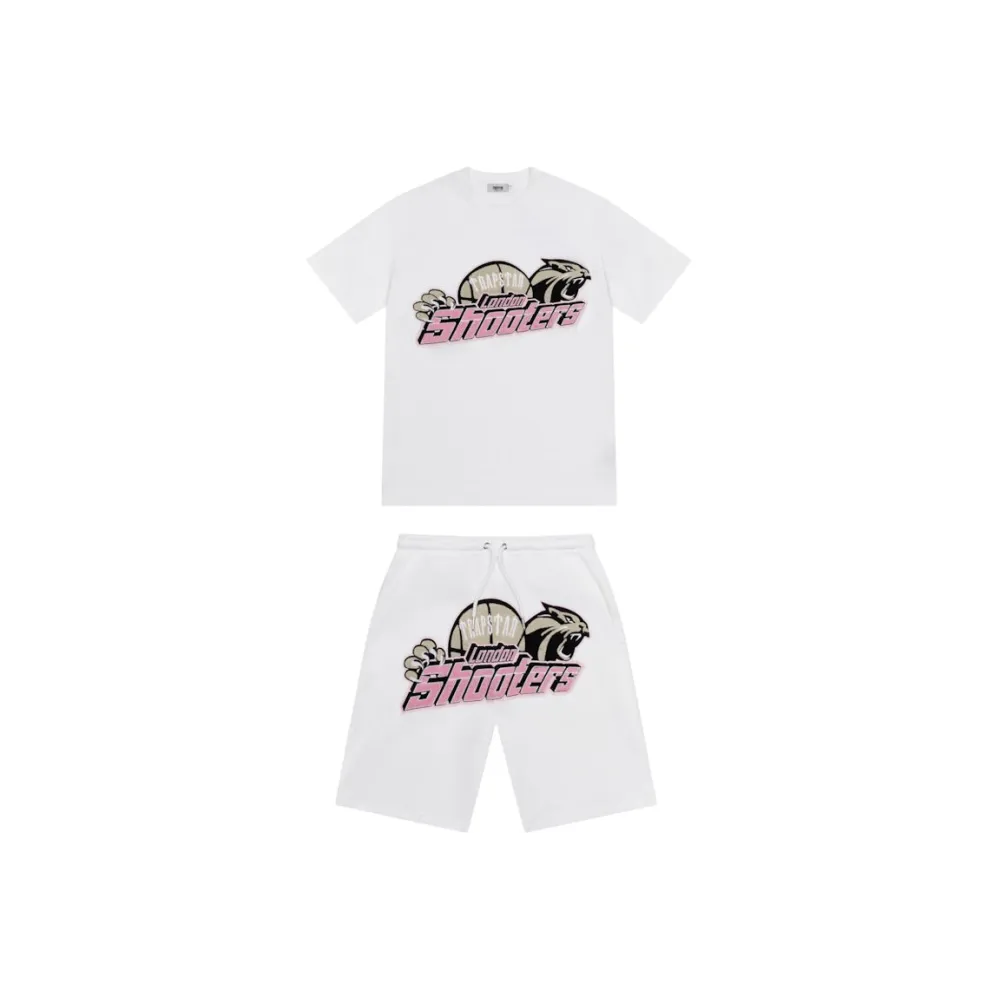 Trapstar Shooters Chenille Short Set White/Pink
