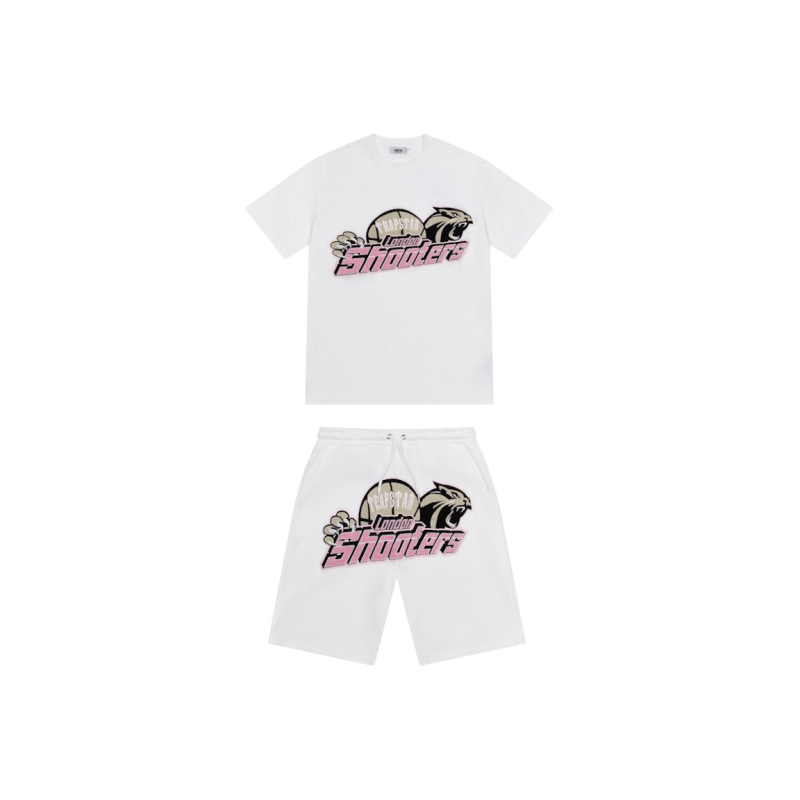 Trapstar Shooters Chenille Short Set White/Pink