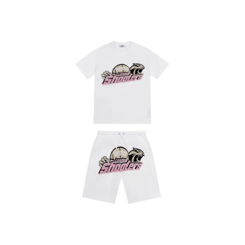 Trapstar Shooters Chenille Short Set White/Pink