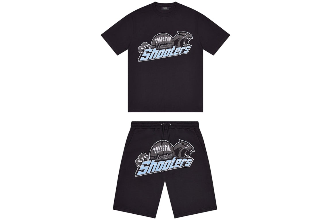 Trapstar Shooters Short Set Black/Blue