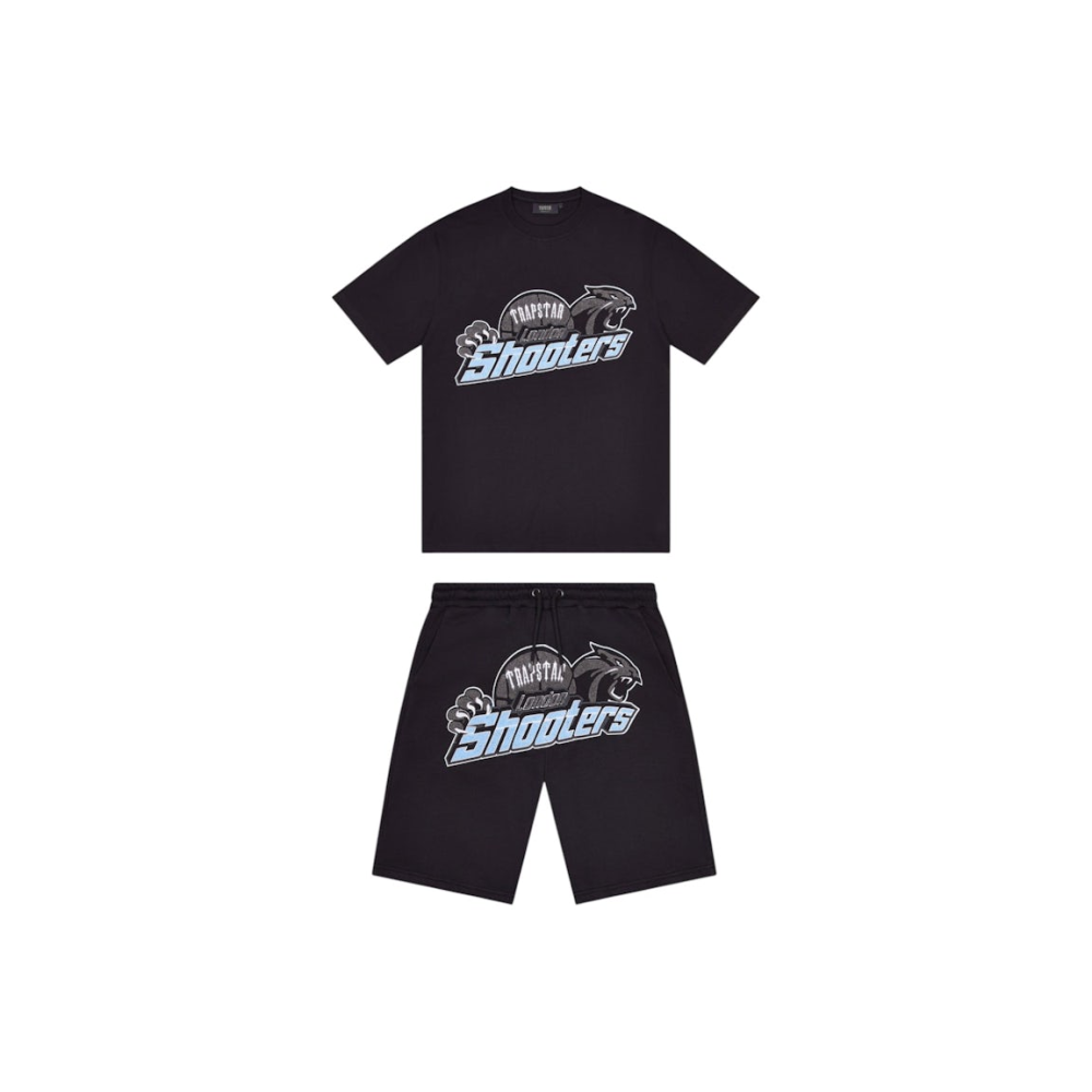 Trapstar Shooters Short Set Black/Blue