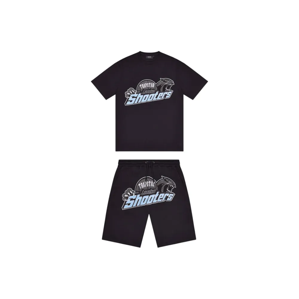 Trapstar Shooters Short Set Black/Blue