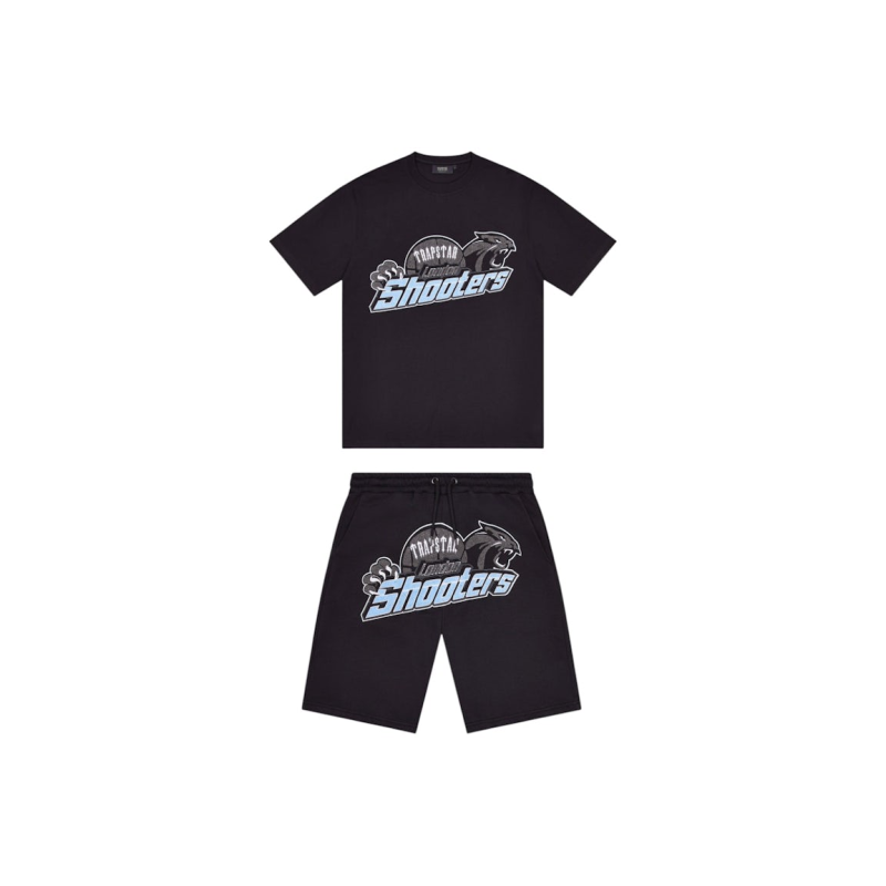 Trapstar Shooters Short Set Black/Blue