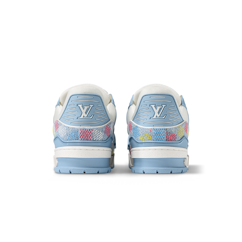 Louis Vuitton Trainer Sneaker Light Blue Grid 1AHCYA