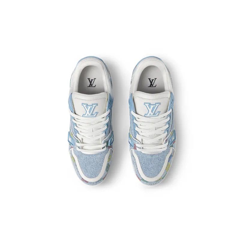 LV Trainer Sneaker Light Blue Grid 1AHCYA
