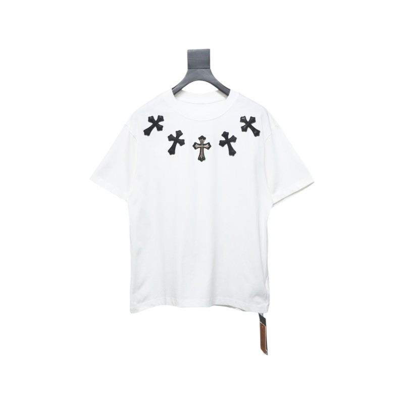 CHROME HEARTS Cross-Veneer Silver Jewelry T-Shirt