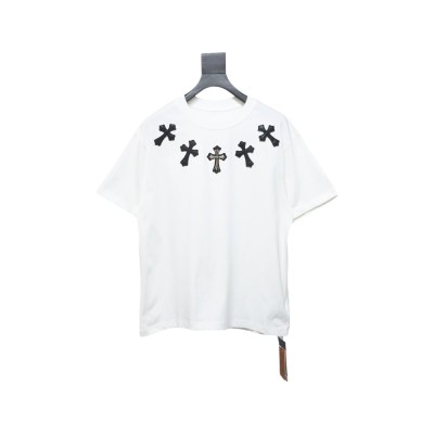 CHROME HEARTS Cross-Veneer Silver Jewelry T-Shirt 01