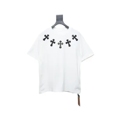 CHROME HEARTS Cross-Veneer Silver Jewelry T-Shirt 01