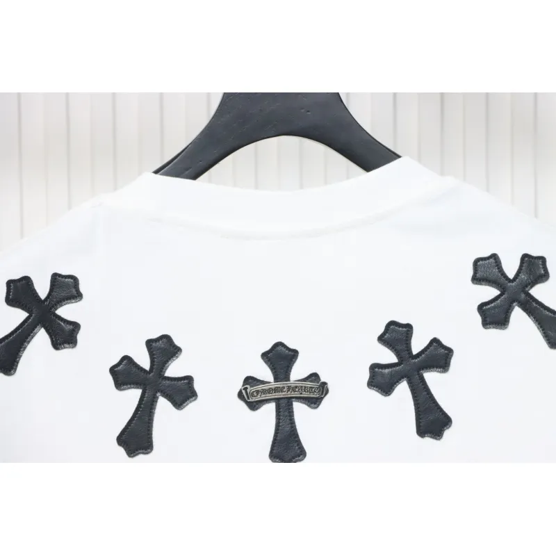 CHROME HEARTS Cross-Veneer Silver Jewelry T-Shirt