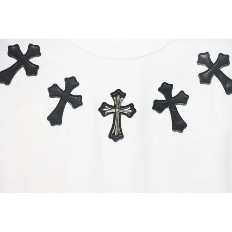 CHROME HEARTS Cross-Veneer Silver Jewelry T-Shirt