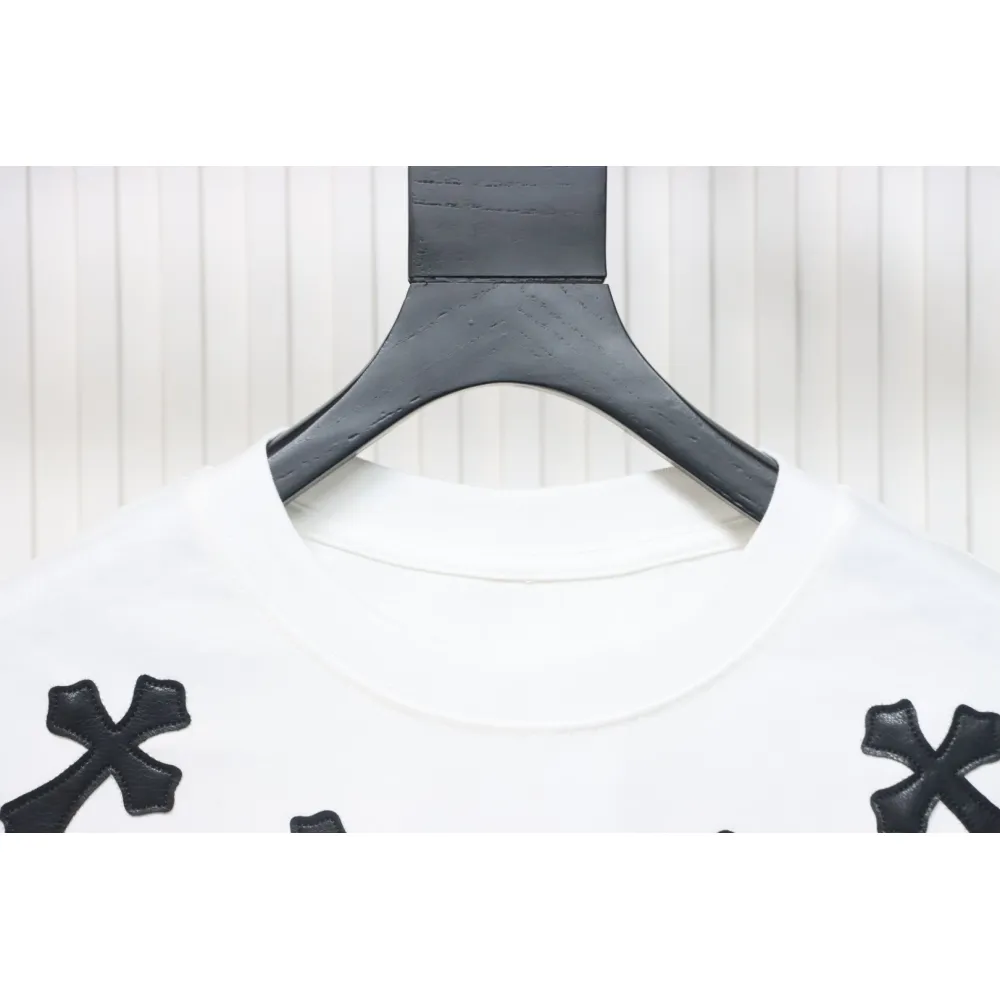 CHROME HEARTS Cross-Veneer Silver Jewelry T-Shirt